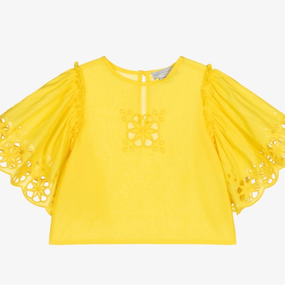 Stella McCartney Kids Yellow cotton Blouse. Size 12 NWT